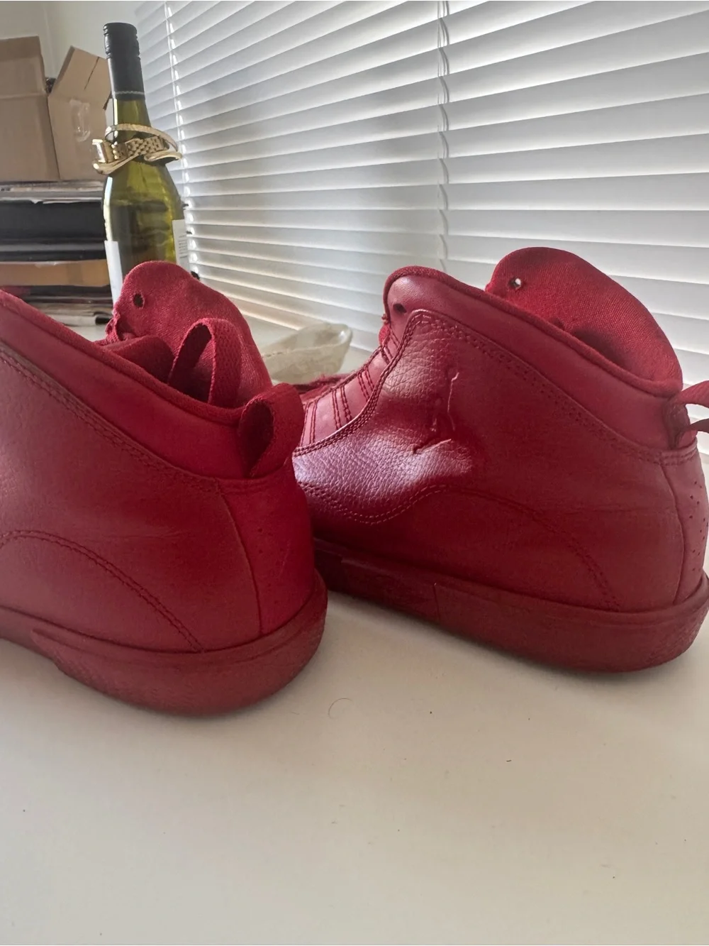 Red Air Jordan High Top Auto Clave Sneakers